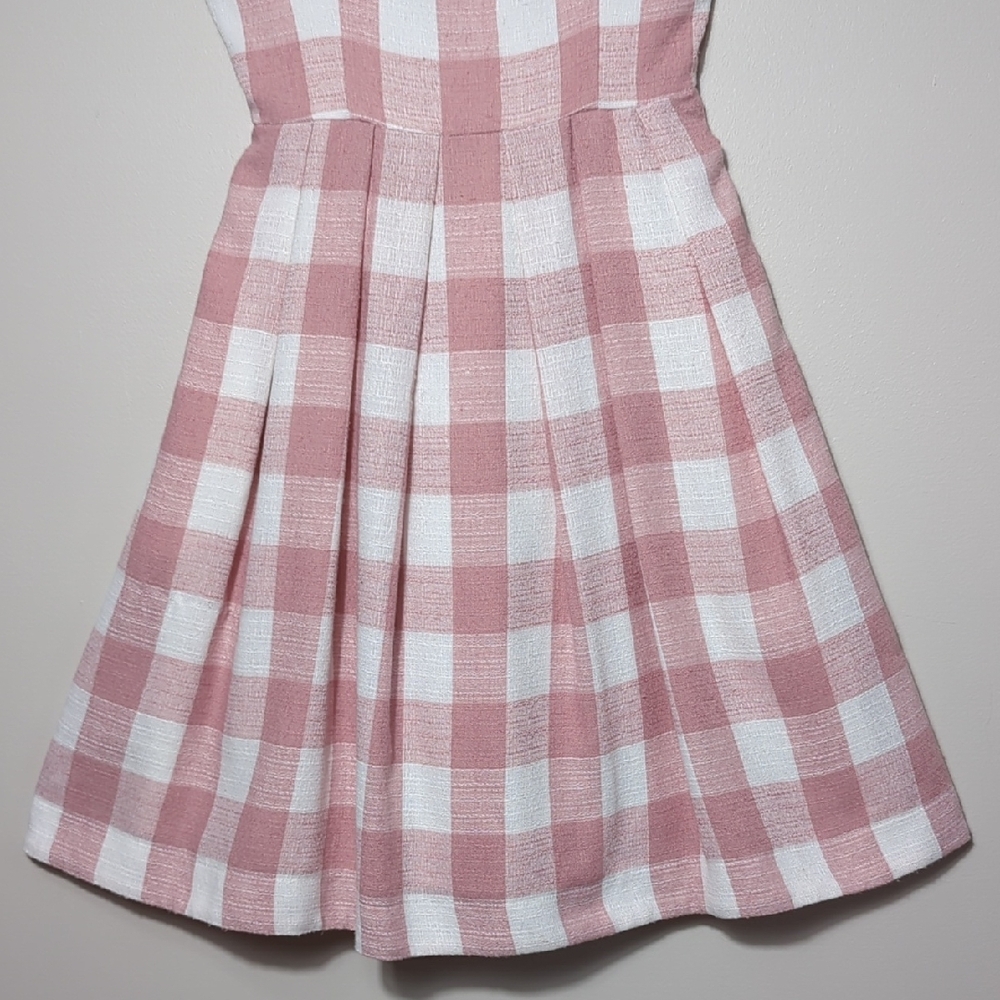 Gal Meets Glam Pink White Polly Cross Back Pleated Sundress 12 Retro Pin Up Vtg - Picture 6 of 16